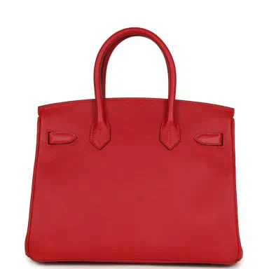 HERMÈS Pre-owned Hermes Birkin 30 Rouge Casaque Epsom Gold Hardware | Thumbnail 4
