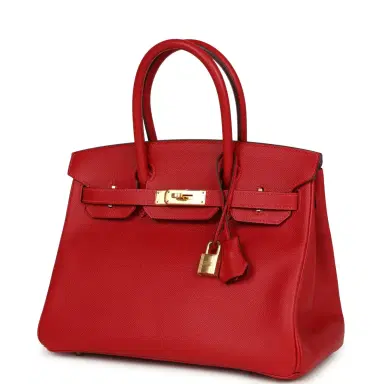 HERMÈS Pre-owned Hermes Birkin 30 Rouge Casaque Epsom Gold Hardware | Thumbnail 5