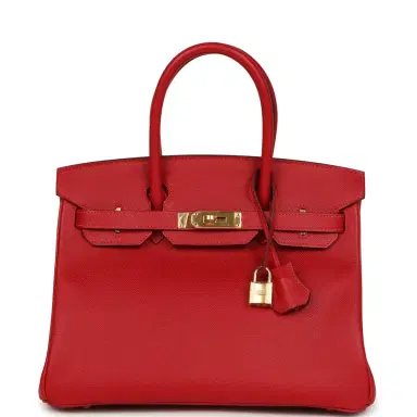 HERMÈS Pre-owned Hermes Birkin 30 Rouge Casaque Epsom Gold Hardware | Thumbnail 1