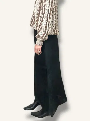 Jen Wonders Studio Suede Midi Skirt | Thumbnail 3