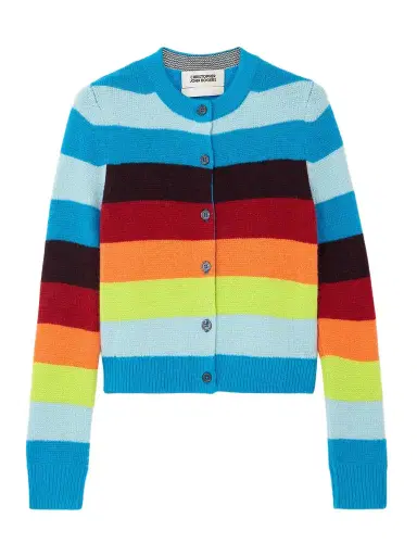 Christopher John Rogers Striped Knitted Cardigan | Thumbnail 1