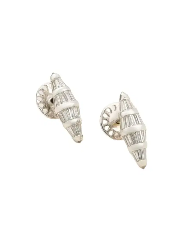 Nikos Koulis 18-karat White Gold Diamond Earrings