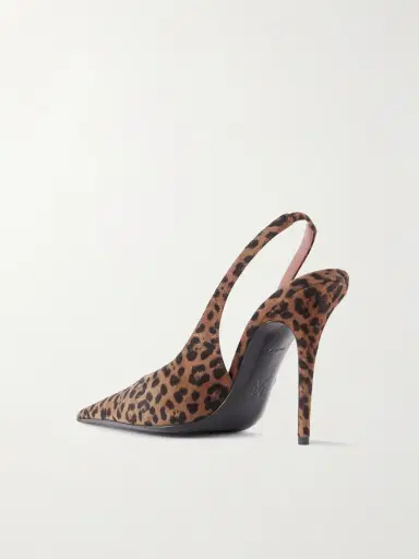 Amina Muaddi Anok Leopard-print Suede Slingback Pumps | Thumbnail 3 Amina Muaddi Anok Leopard-print Suede Slingback Pumps | Thumbnail 3