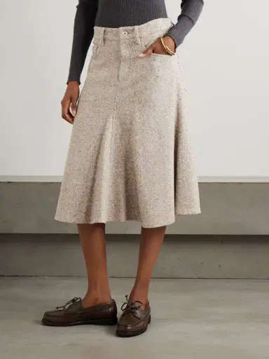 Brunello Cucinelli Herring Bone Wool-blend Midi Skirt | Thumbnail 3 Brunello Cucinelli Herring Bone Wool-blend Midi Skirt | Thumbnail 3