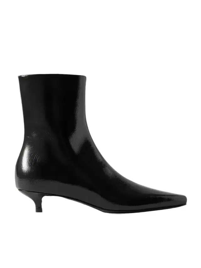 Glossed-leather Ankle Boots