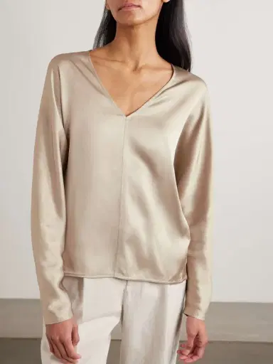 Brunello Cucinelli Silk-satin Blouse | Thumbnail 3