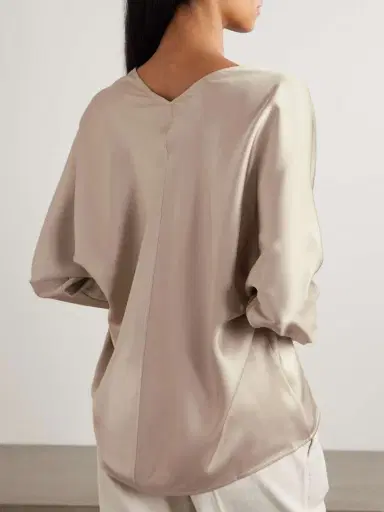 Brunello Cucinelli Silk-satin Blouse | Thumbnail 4