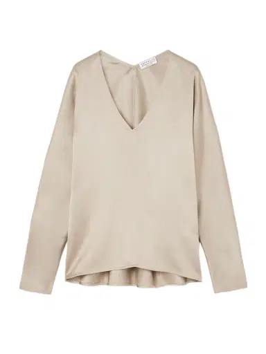 Brunello Cucinelli Silk-satin Blouse | Thumbnail 1