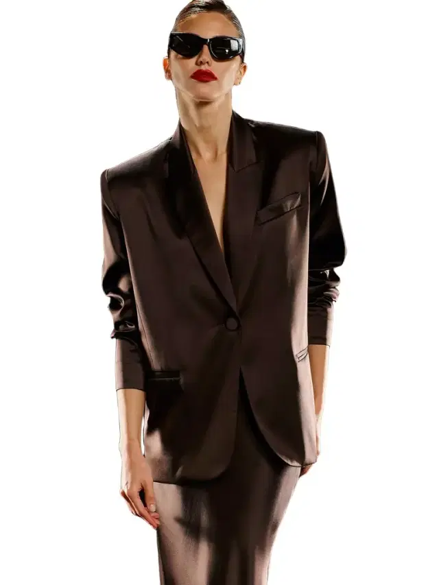 THE SEI Oversized Silk Blazer