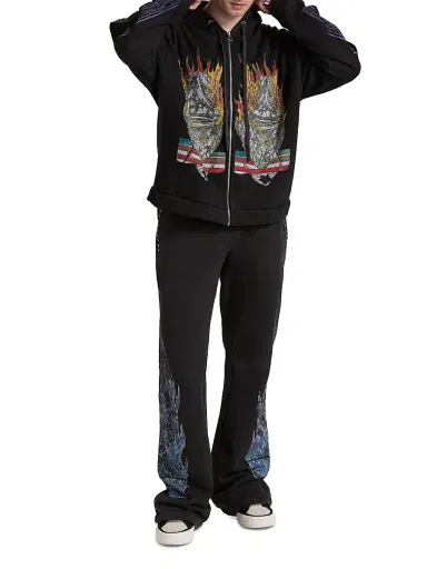 Who Decides War Men's Engulfed Memories Full-Zip Hoodie - Coal - Size XXXL | Thumbnail 2