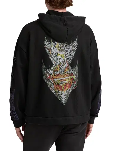 Who Decides War Men's Engulfed Memories Full-Zip Hoodie - Coal - Size XXXL | Thumbnail 5