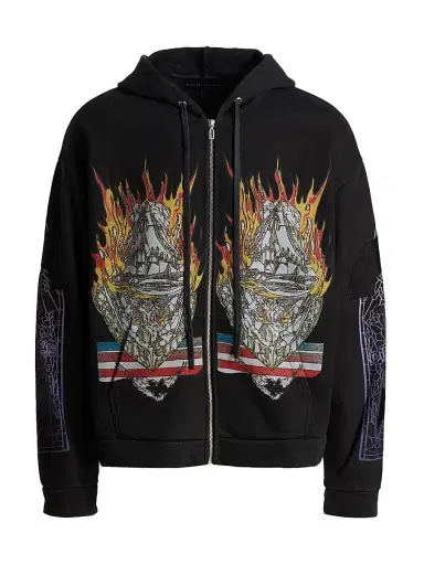 Who Decides War Men's Engulfed Memories Full-Zip Hoodie - Coal - Size XXXL | Thumbnail 1