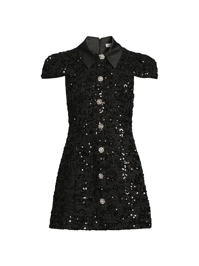 Women's Estella Sequined Minidress - Black