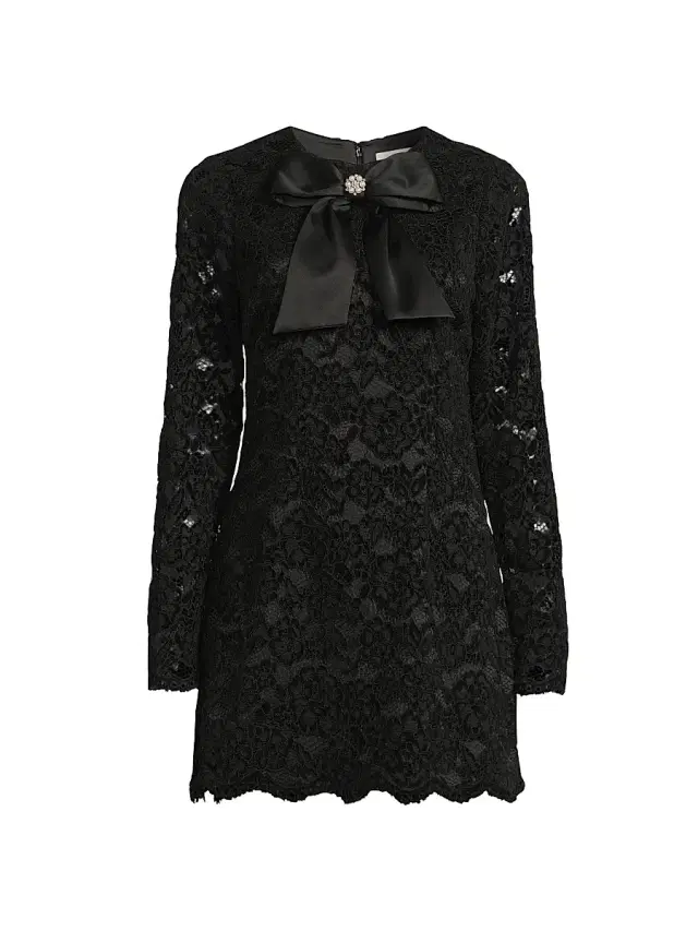 Likely Women's Tyler Lace Bow Minidress - Black