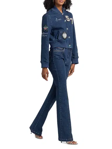 Cinq à Sept Women's Shailene Studded Boot-Cut Jeans | Thumbnail 2 Cinq à Sept Women's Shailene Studded Boot-Cut Jeans | Thumbnail 2