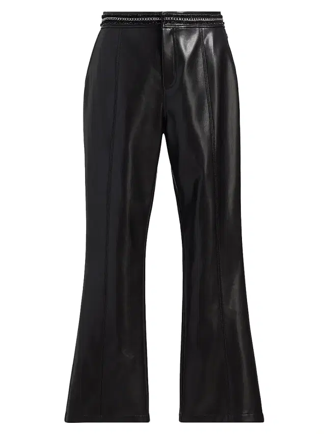 Cinq à Sept Women's Lise Chain Faux-Leather Pants - Black