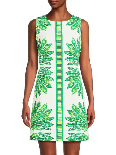 Lilly Pulitzer Women's Devyn Printed Stretch-Cotton Minidress - Kitts Green Shady Babe - Size 4 | Thumbnail 3