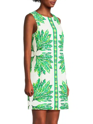 Lilly Pulitzer Women's Devyn Printed Stretch-Cotton Minidress - Kitts Green Shady Babe - Size 4 | Thumbnail 4 Lilly Pulitzer Women's Devyn Printed Stretch-Cotton Minidress - Kitts Green Shady Babe - Size 4 | Thumbnail 4