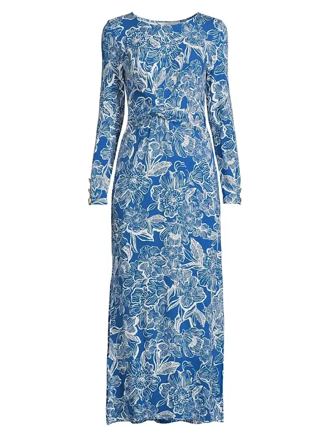 Lilly Pulitzer Women's Alessani Floral Maxi Dress - Starlight Navy