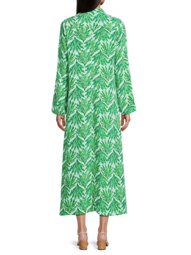Lilly Pulitzer Women's Simona Printed Straight Caftan-Style Maxi Dress - Kitts Green Shady Babe - Size Large | Thumbnail 5