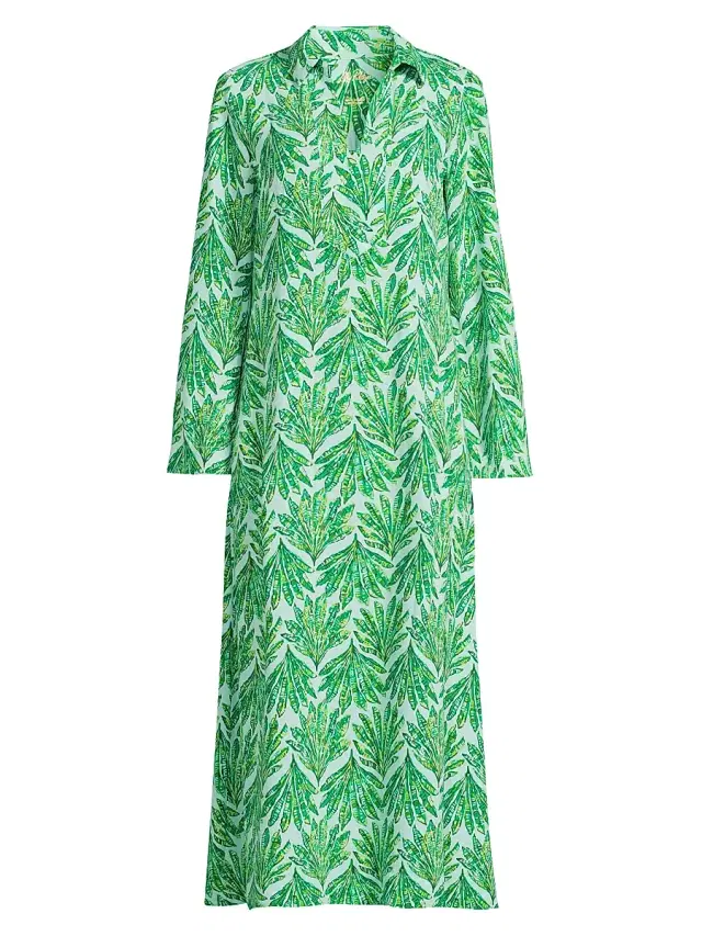 Lilly Pulitzer Women's Simona Printed Straight Caftan-Style Maxi Dress - Kitts Green Shady Babe