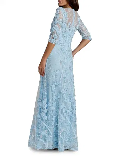 Mac Duggal Women's Embellished Appliquéd Lace Gown | Thumbnail 2 Mac Duggal Women's Embellished Appliquéd Lace Gown | Thumbnail 2