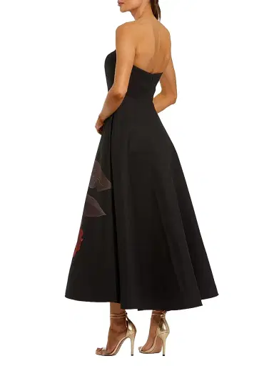Mac Duggal Women's Floral Crepe Strapless Cocktail Dress - Black Rose - Size 16 | Thumbnail 2 Mac Duggal Women's Floral Crepe Strapless Cocktail Dress - Black Rose - Size 16 | Thumbnail 2