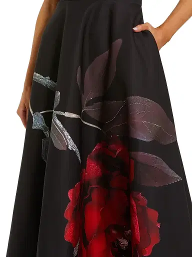Mac Duggal Women's Floral Crepe Strapless Cocktail Dress - Black Rose - Size 16 | Thumbnail 3 Mac Duggal Women's Floral Crepe Strapless Cocktail Dress - Black Rose - Size 16 | Thumbnail 3