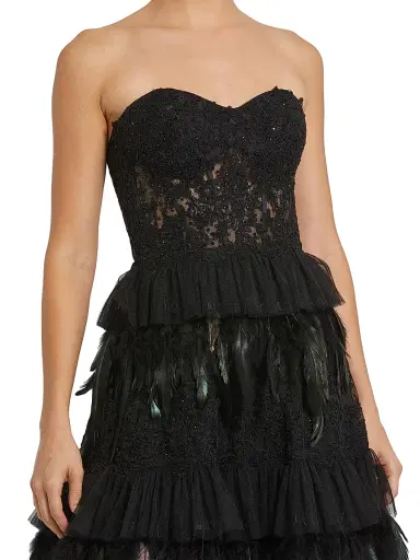 Mac Duggal Women's Embellished Tiered Strapless Gown - Black - Size 14 | Thumbnail 3 Mac Duggal Women's Embellished Tiered Strapless Gown - Black - Size 14 | Thumbnail 3