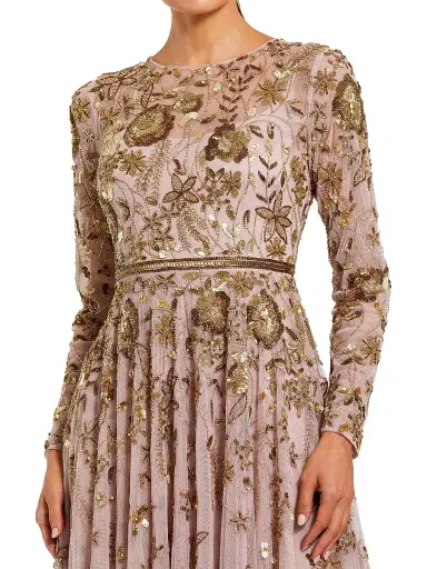 Mac Duggal Women's Embellished Floral-Embroidered Mesh Gown | Thumbnail 3