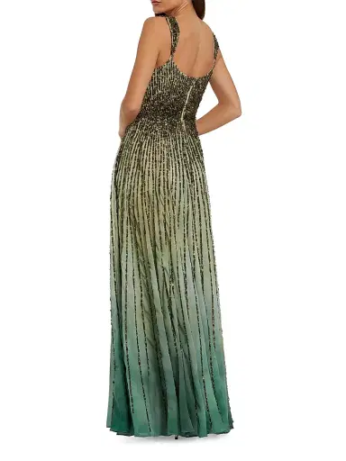 Mac Duggal Women's Sequined Ombré Mesh Gown - Patina Green - Size 14 | Thumbnail 2 Mac Duggal Women's Sequined Ombré Mesh Gown - Patina Green - Size 14 | Thumbnail 2