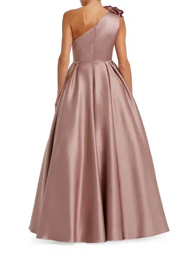 Mac Duggal Women's One-Shoulder Satin Ballgown - Rose - Size 12 | Thumbnail 2 Mac Duggal Women's One-Shoulder Satin Ballgown - Rose - Size 12 | Thumbnail 2