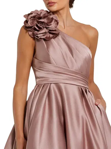 Mac Duggal Women's One-Shoulder Satin Ballgown - Rose - Size 12 | Thumbnail 3 Mac Duggal Women's One-Shoulder Satin Ballgown - Rose - Size 12 | Thumbnail 3