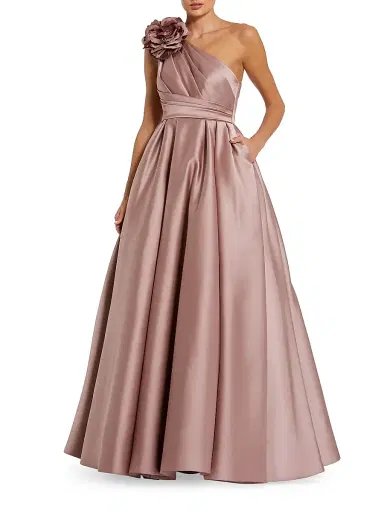 Mac Duggal Women's One-Shoulder Satin Ballgown - Rose - Size 12 | Thumbnail 1 Mac Duggal Women's One-Shoulder Satin Ballgown - Rose - Size 12 | Thumbnail 1