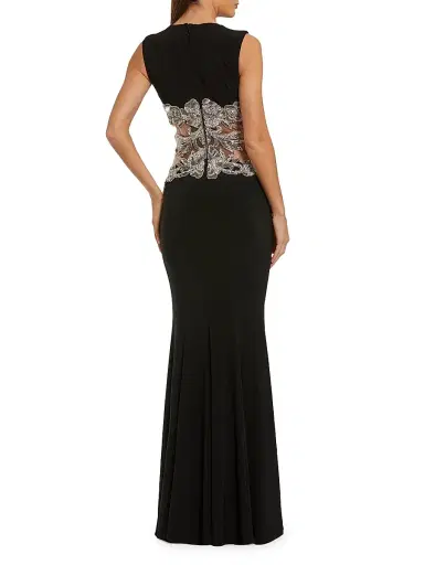 Mac Duggal Women's Beaded-Waist SleevelessJersey Gown - Black - Size 14 | Thumbnail 2