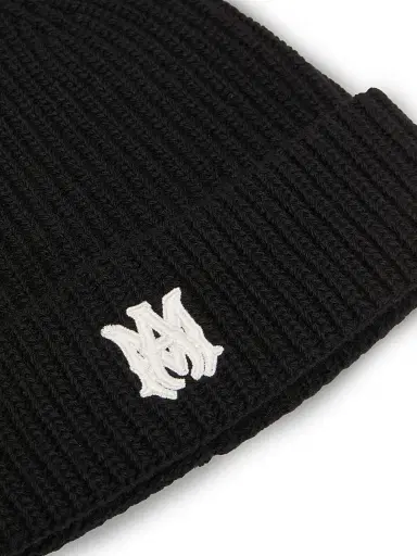 Amiri Men's Logo Virgin Wool Beanie - Black | Thumbnail 2 Amiri Men's Logo Virgin Wool Beanie - Black | Thumbnail 2