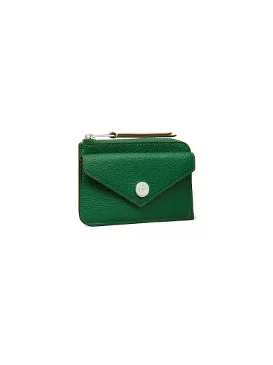 Tory Burch Women's Pebbled Leather Card Case - Dark Kale | Thumbnail 3 Tory Burch Women's Pebbled Leather Card Case - Dark Kale | Thumbnail 3