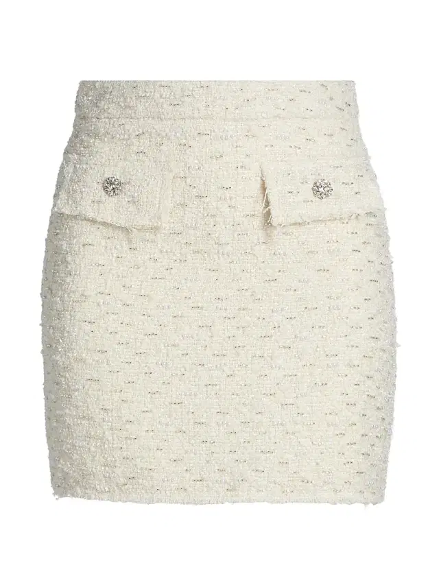 Generation Love Women's Ava Tweed Slim-Fit Miniskirt - Cream
