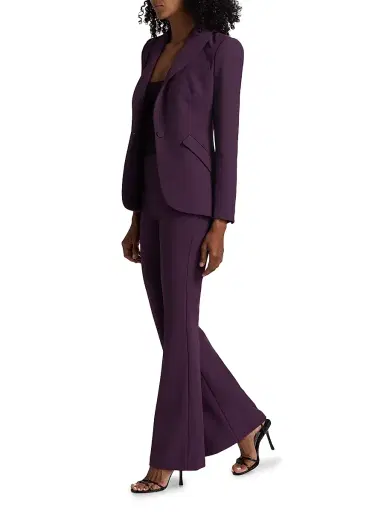 Generation Love Women's Elise Crepe Flared Pants - Eggplant | Thumbnail 2