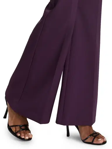 Generation Love Women's Elise Crepe Flared Pants - Eggplant | Thumbnail 6