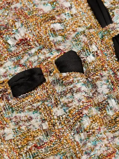 Milly Women's Roman Tweed Ribbon Jacket - Gold Multi | Thumbnail 7 Milly Women's Roman Tweed Ribbon Jacket - Gold Multi | Thumbnail 7