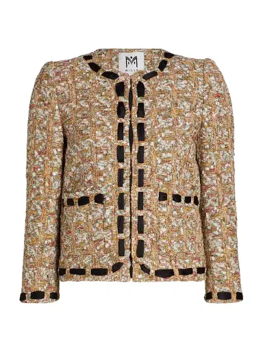 Milly Women's Roman Tweed Ribbon Jacket - Gold Multi | Thumbnail 1 Milly Women's Roman Tweed Ribbon Jacket - Gold Multi | Thumbnail 1