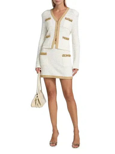 Milly Women's Reid Embellished-Trimmed Cardigan | Thumbnail 2