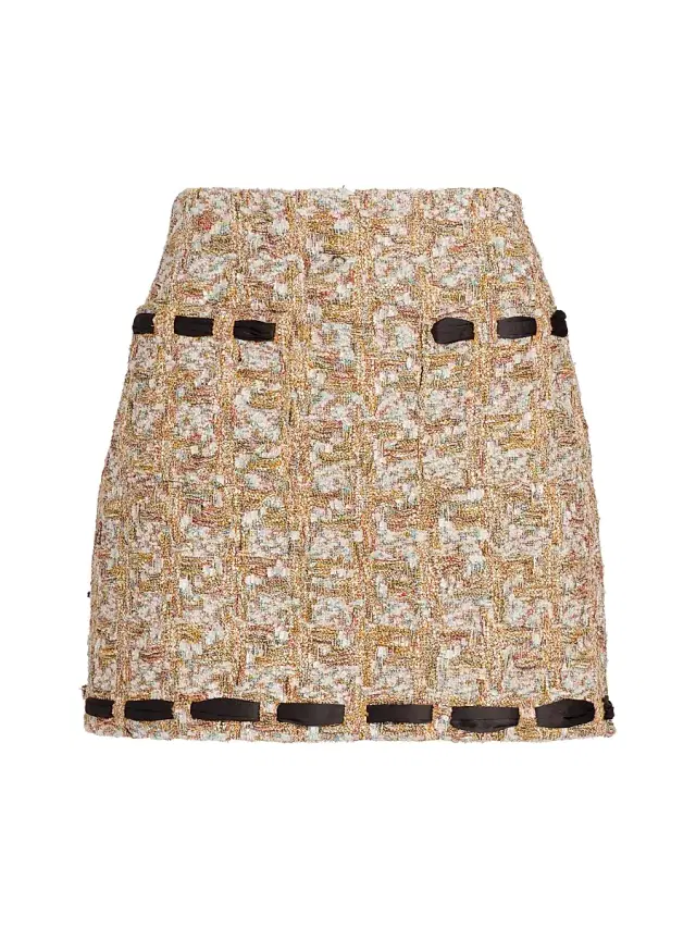 Women's Romina Tweed Miniskirt - Gold Multi