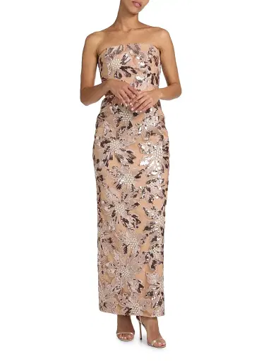 Milly Women's Meredith Sequined Strapless Maxi Dress - White Multi | Thumbnail 2 Milly Women's Meredith Sequined Strapless Maxi Dress - White Multi | Thumbnail 2