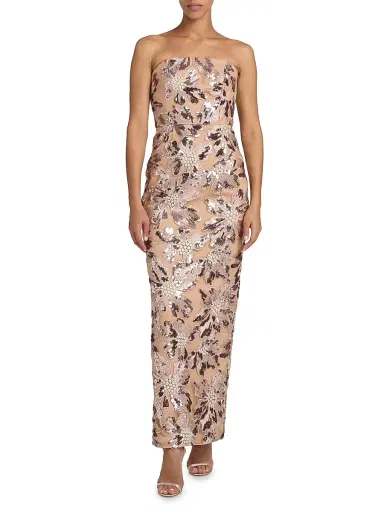 Milly Women's Meredith Sequined Strapless Maxi Dress - White Multi | Thumbnail 3 Milly Women's Meredith Sequined Strapless Maxi Dress - White Multi | Thumbnail 3