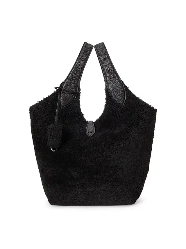 Polo Ralph Lauren Women's  Polo Play Shearling & Leather Tote Bag - Black