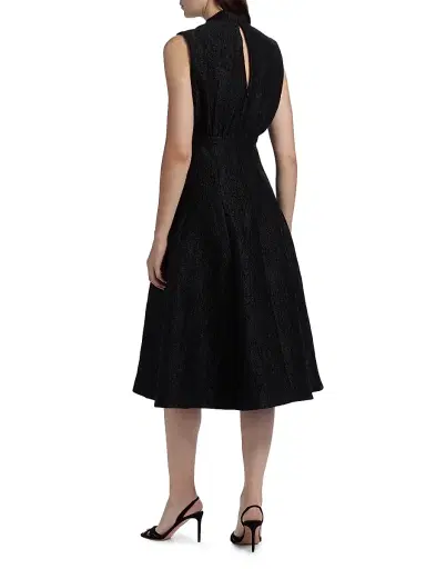 Saloni Women's Floral Brocade Sleeveless Midi-Dress - Noir Rose | Thumbnail 5 Saloni Women's Floral Brocade Sleeveless Midi-Dress - Noir Rose | Thumbnail 5