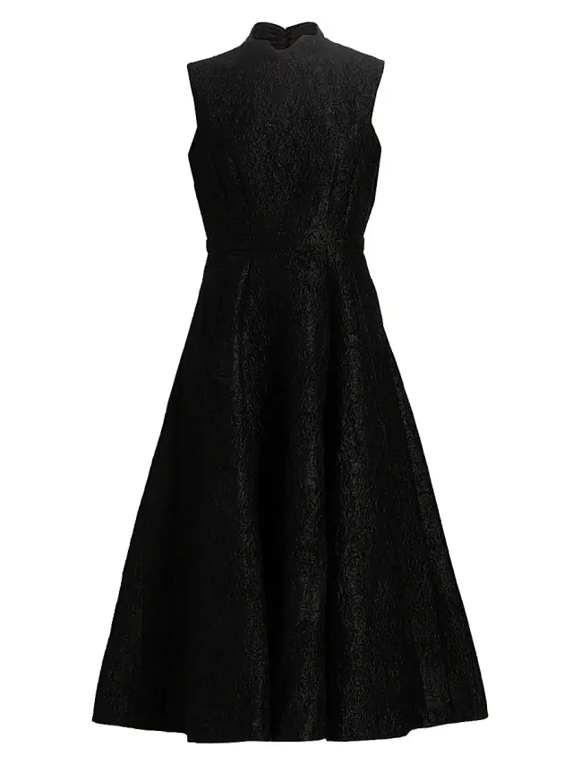 Saloni Women's Floral Brocade Sleeveless Midi-Dress - Noir Rose
