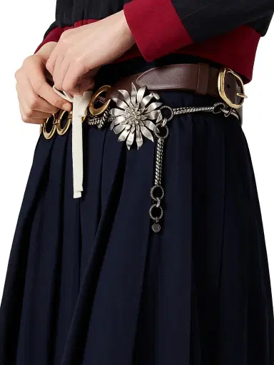 Miu Miu Women's Pleated Garment-Dyed Jersey Skirt - Blue - Size Medium | Thumbnail 5
